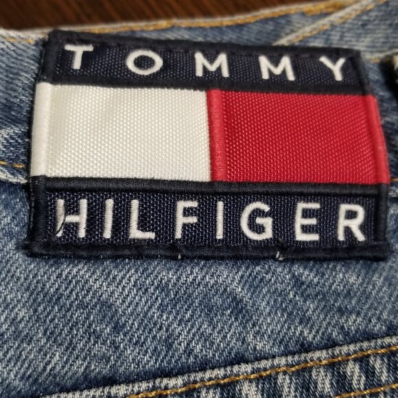 Vintage Tommy Hilfiger T Freedom Blue Jeans 30 Mens Flag Logo y2k USA Made 29x31 - Picture 8 of 16